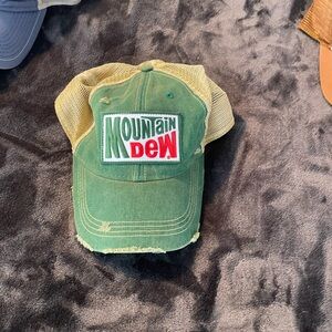 Mountain Dew Green and Tan Trucker Hat